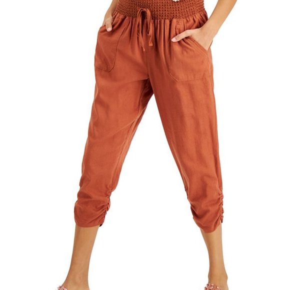 Rewash Pants - REWASH RUCHED-HEM BOHO JOGGER PANT